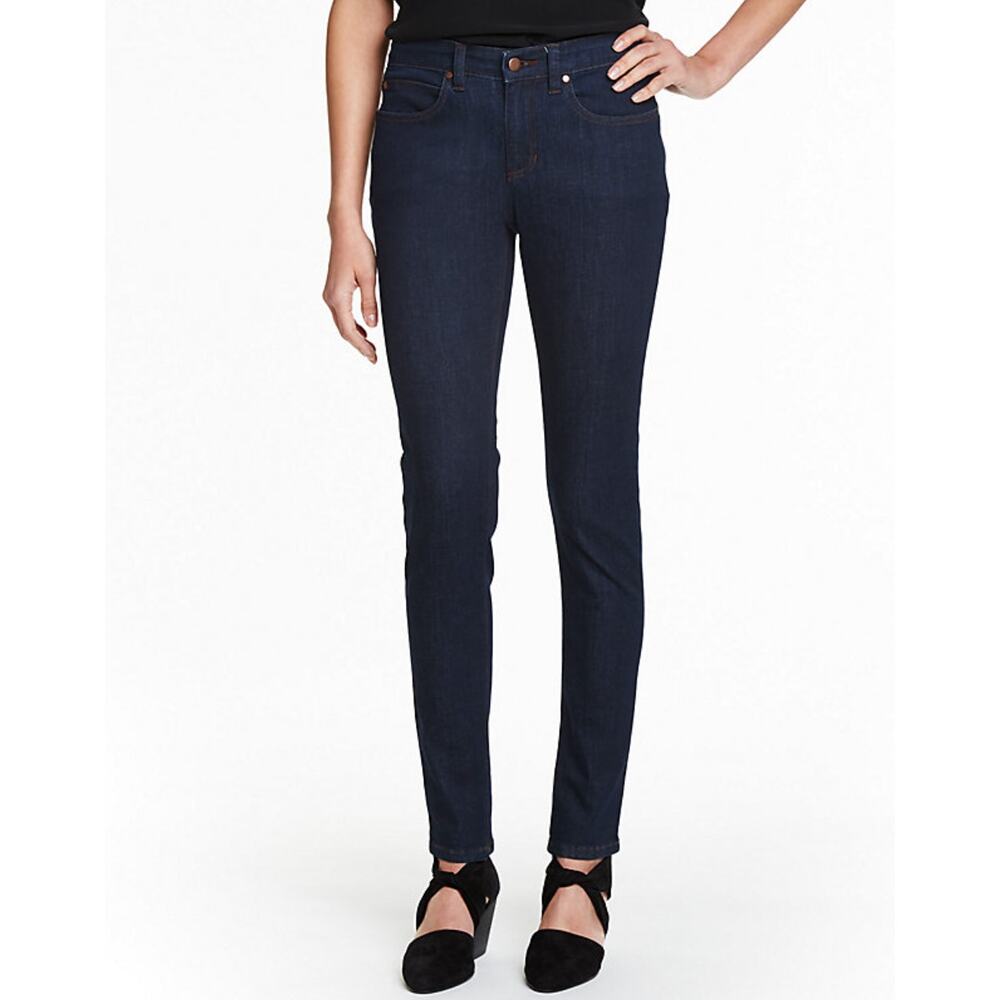 Eileen Fisher Organic Cotton Stretch Skinny Jeans in Darkwash Blue Size 8‎